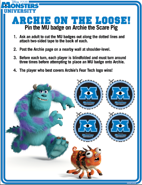 Monsters University Activity Sheets